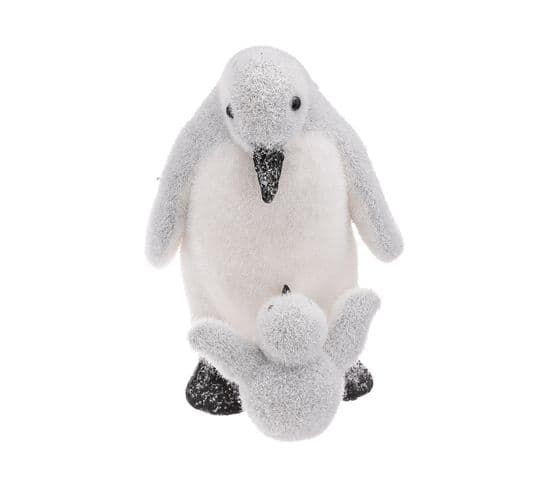 Déco De Noël Bébé et Maman Pingouin H 27 Cm