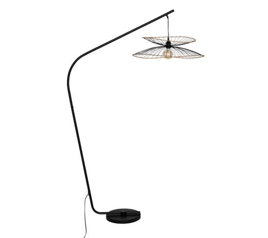 Lampadaire En Métal Noir H 177 Cm