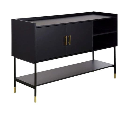 Buffet 2 Portes et 2 Niches "tedy" 120cm Noir