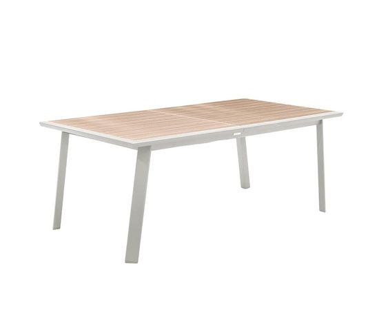 Table Extensible Alu 12 Personnes Lin/blanc Pavane Hespéride - Lin