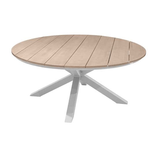 Table Extérieure Ronde 8 Personnes Blanche Oriengo Hespéride - Blanc