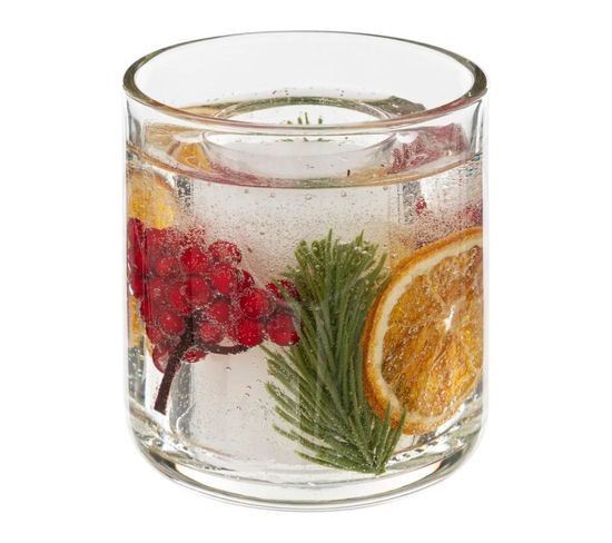 Bougie Déco "baies" 90g Transparent