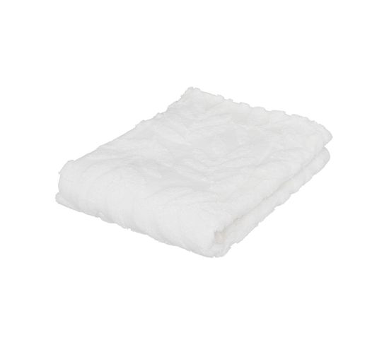 Serviette De Toilette En Coton Blanc Tissu Jacquard 30 X 50 Cm