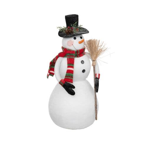 Déco De Noël Bonhomme De Neige Traditionnel 23 X 22 X H 50 Cm