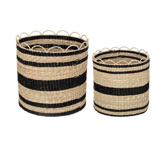 Lot De 2 Paniers De Rangement "jada" 35cm Naturel