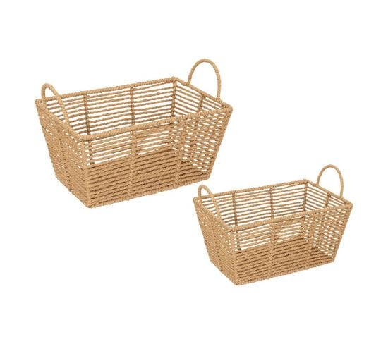 Lot De 2 Paniers De Rangement "eugène" 35cm Naturel