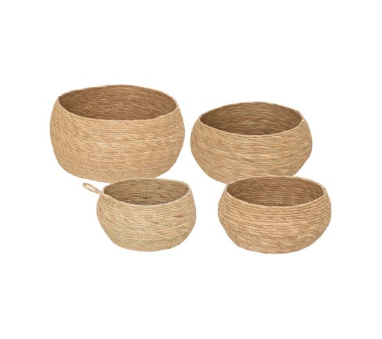 Lot De 4 Paniers Déco "aliza" 50cm Naturel