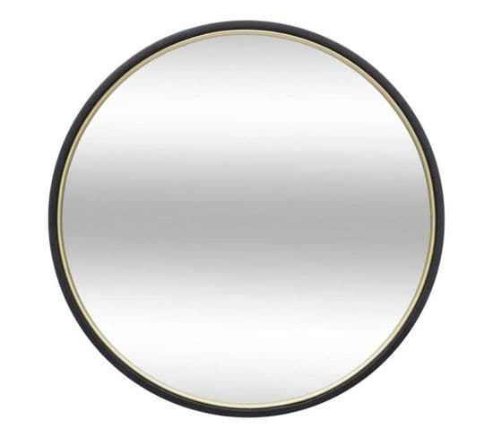 Miroir Rond En Métal "justin" 48cm Noir