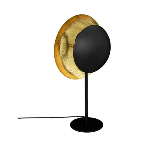 Lampe À Poser En Métal Doré Et Noir H 57 Cm