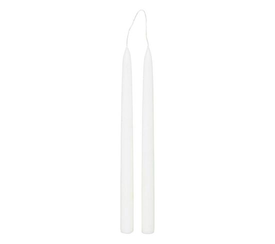 Lot De 2 Bougies Bâton "hugo" 30cm Blanc