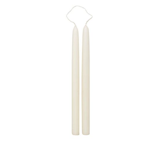 Lot De 2 Bougies Bâton "hugo" 30cm Ivoire