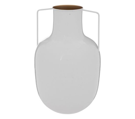 Vase En Métal "le Collectionneur" 30cm Blanc