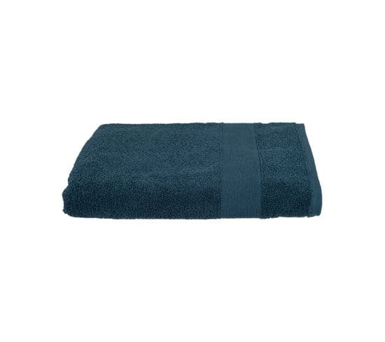 Drap De Bain En Coton Bleu Égéen Tissu Éponge 100 X 150 Cm