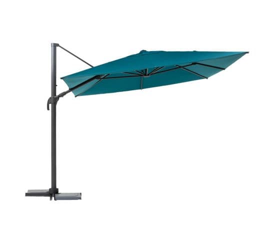 Parasol Déporté "melhia" Bleu Canard 3x3m