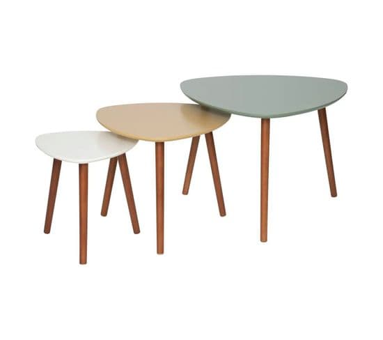 Table Basse Mileo Lot De 3 Coloris Végétal Atmosphera - Vert Cèdre