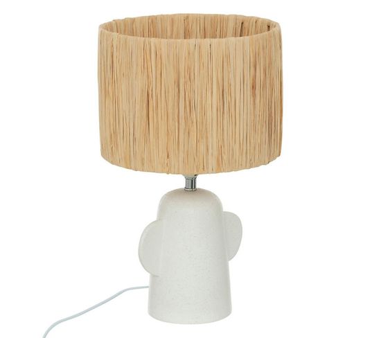 Lampe à Poser Design "raia" 38cm Blanc