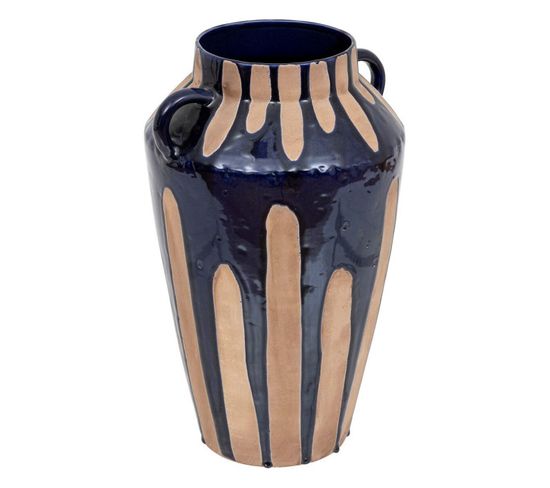 Vase En Céramique "casa Azul" 42cm Bleu