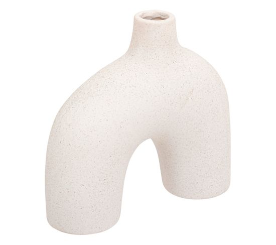 Vase Blanc Forme Organique En Céramique Sablée