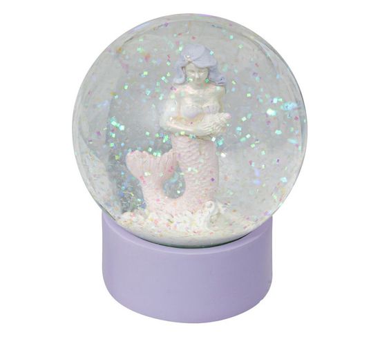 Boule à Neige Déco "sirène" 8cm Violet