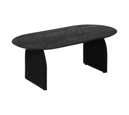 Table Basse En Bois De Manguier Noir Finition Texturée 120 X 60 Cm