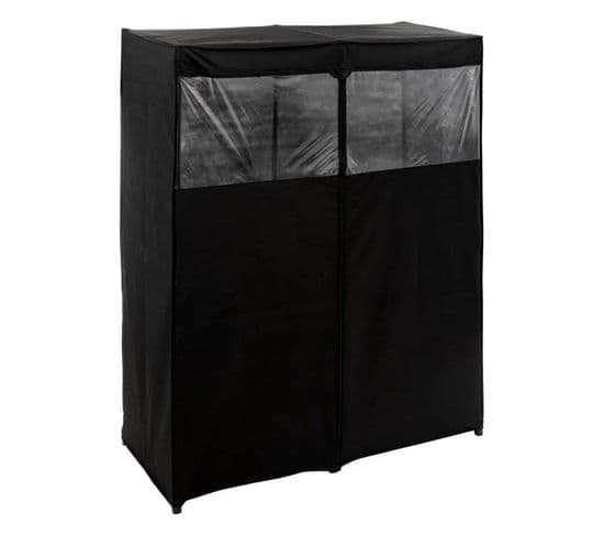 Armoire Penderie Fenêtre "intissée" 163cm Noir