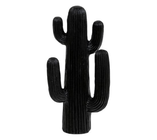 Objet Déco Cactus Noir En Magnésie H 38 Cm