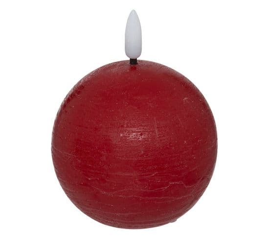 Bougie Boule à LED "molia" 12cm Rouge