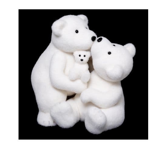 Déco De Noël Adorable Famille Ours Avec Des Bisous H 40 Cm