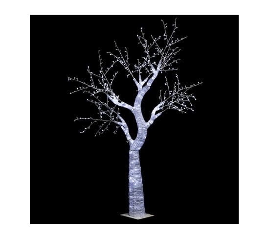 Déco Extérieure Arbre Lumineux 690 LED Blanc Froid 8 Jeux De Lumière H 250 Cm