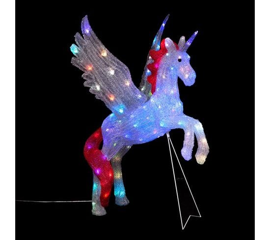 Licorne Avec Ailes Lumineuse 100 LED - Multicolore