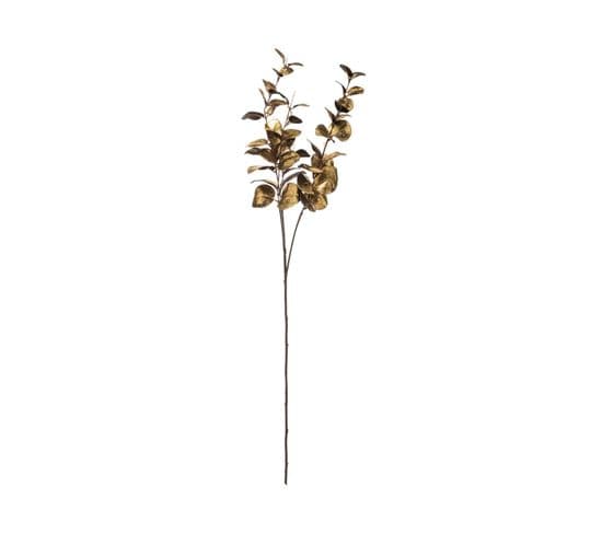 Branche Décorative Spéciale Fêtes Eucalyptus Or Et Noir H 76 Cm