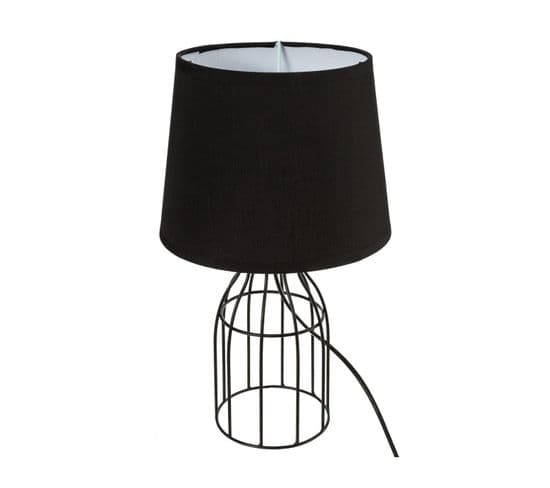 Lampe à Poser En Métal Filaire Noir H 35 Cm