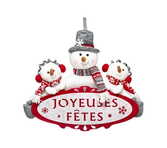 Déco De Noël Pancarte Joyeuses Fêtes H 48 Cm