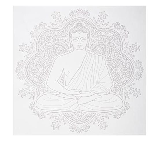 Sticker Déco "bouddha" 40x40cm Gris