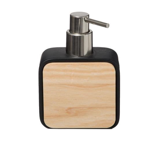 Distributeur De Savon Noir Et Bois 300 Ml