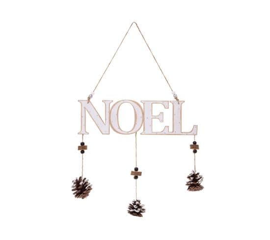 Déco De Noël Mobile à Suspendre Noel Avec Pommes De Pin H 28 Cm