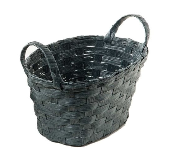 Panier De Rangement "ovale" 20cm Gris Foncé