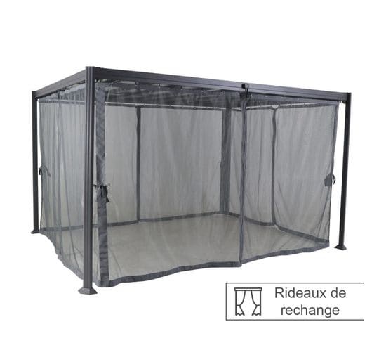 Rideaux Moustiquaires Pour Tonnelle Belize 3,8x3m Hespéride - Gris