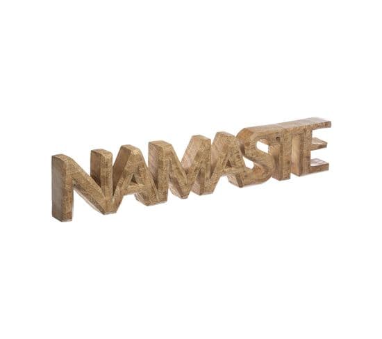 Décoration À Poser "namaste" En Bois De Manguier L 56 Cm