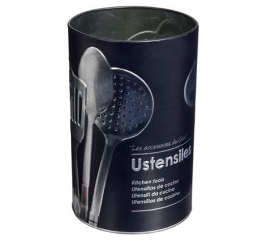 Pot à Ustensiles De Cuisine "relief Ii" 17cm Noir