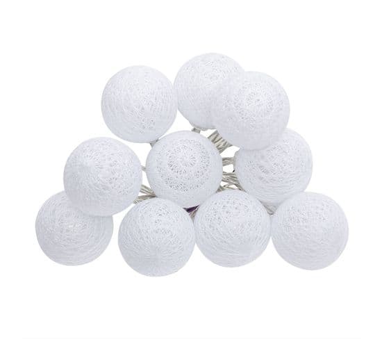 Guirlande Led 10 Boules - Blanc