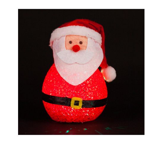 Sujet De Noël Lumineux Père Noël LED à Variation De Couleur H 12 Cm