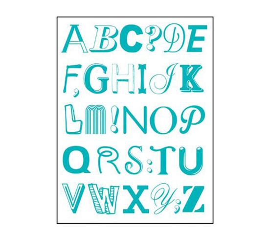 Stickers "alphabet" 50x70cm Bleu
