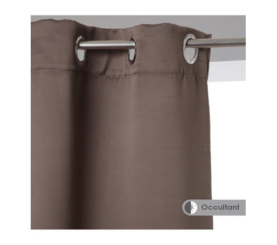 Lot De 2 Rideaux Occultants 135x240 cm Taupe