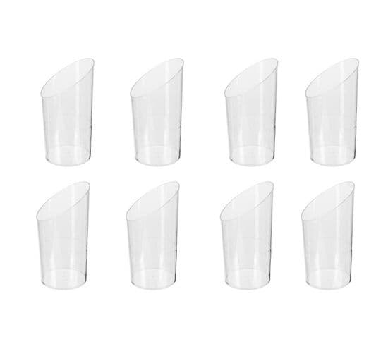 Lot De 8 Verrines Plastique Réutilisable "biseauté" 7cl Transparent