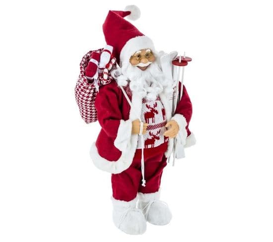 Père Noël Déco "traditionnel" 61cm Rouge et Blanc