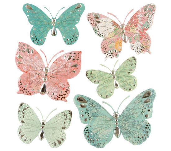Lot De 6 Stickers "papillon" - 30x30 Cm