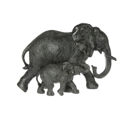 Objet Déco Éléphant Et  Éléphanteau En Résine