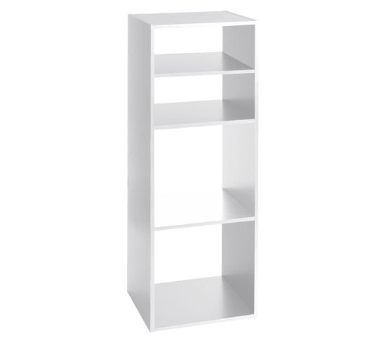 Etagère Rectangulaire 4 Cases Mix - H. 100,5 Cm - Blanc