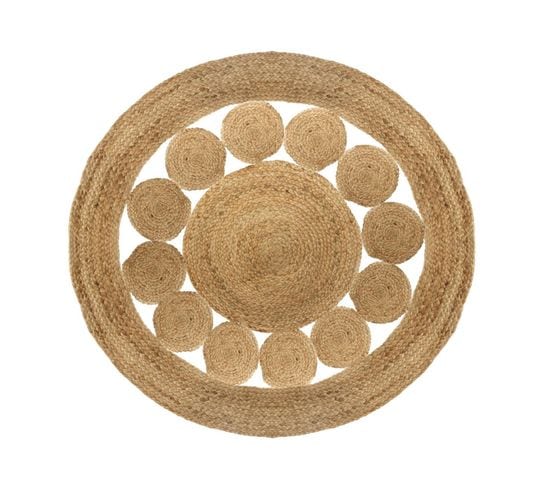 Tapis Rond Ajouré En Jute D 120 Cm